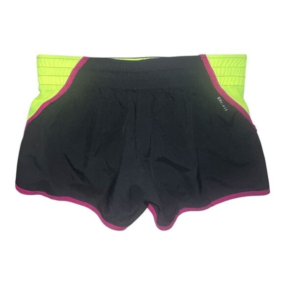 Nike Womens Tempo Brief-Lined Running Shorts Dri-Fit Black Pink Medium EUC - Picture 2 of 5